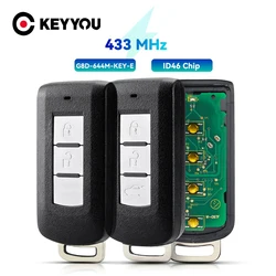 KEYYOU 2/3 pulsanti Smart Remote Key Fob per Mitsubishi Lancer Outlander 2008-2018 ASX 2013-2015 G8D-644M-KEY-E 433Mhz ID46