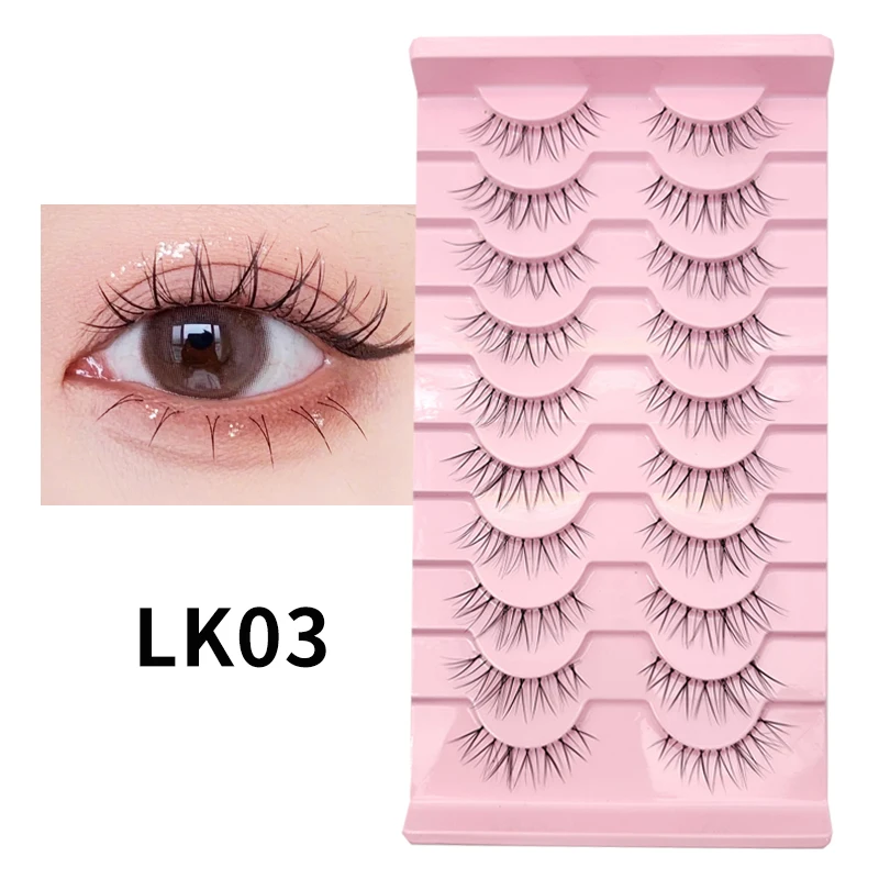 10 Paar neue Manga Cosmetics Wimpern Wimpern Koreanisches Make-up Beste falsche Wimpern 3D-Nerzwimpern Cosplay Soft Blush – Detail 20