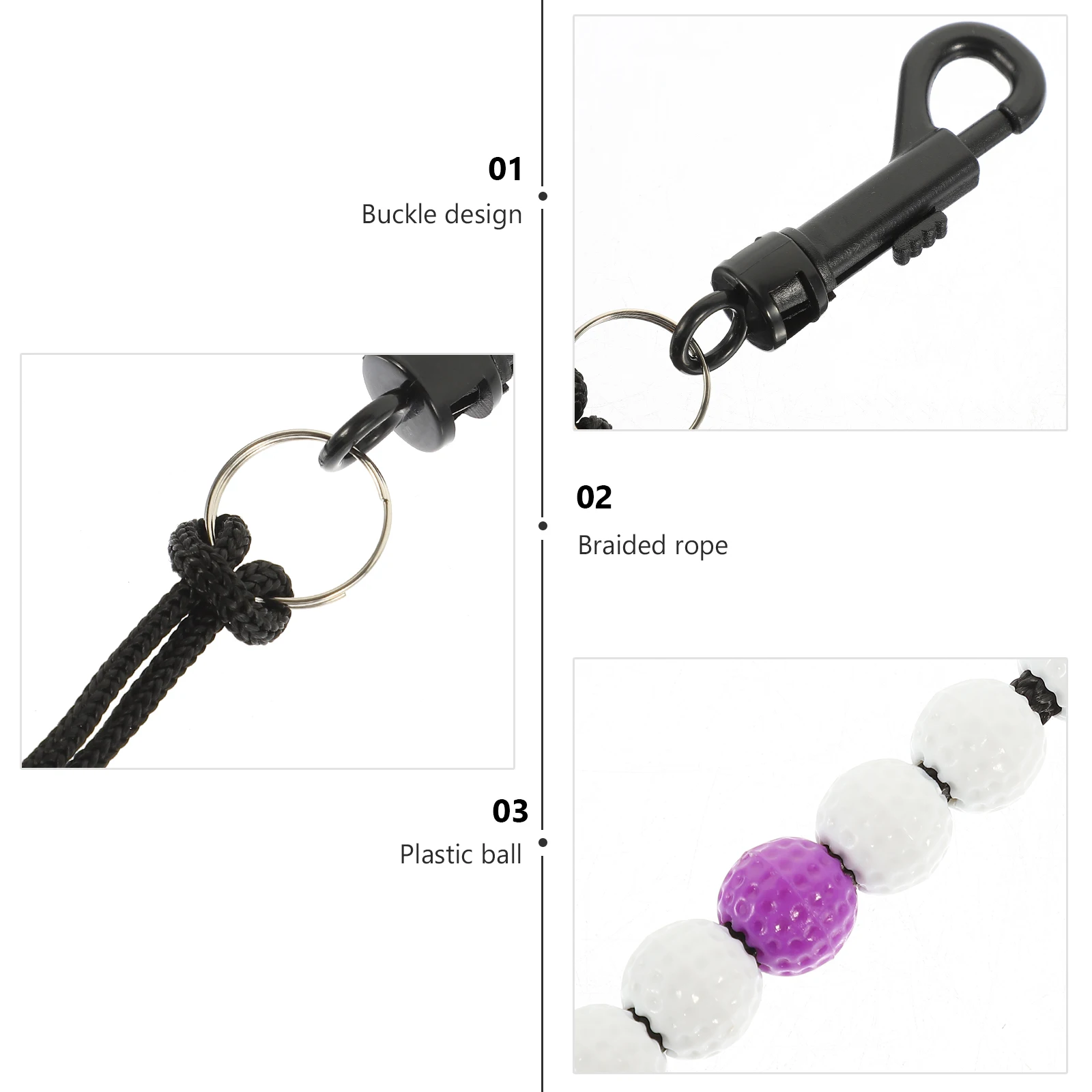 

2Pcs Golf Counters Plastic Durable Lightweight Buckle Hanging Design Golf Score Counter Outdoor Golfing Scoring Chain