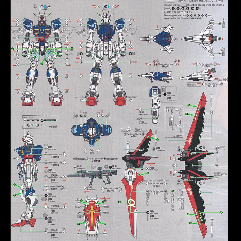 สติ๊กเกอร์โมเดลสไลเดอร์น้ำอุปกรณ์ตกแต่งสำหรับ1/144 RG FORCE สติกเกอร์อิมพัลส์โมเดลอุปกรณ์เสริมของเล่น