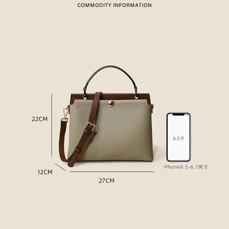 2021 New Winter Thick Cow Leather Tote Bag High-end Office OL Business Women Handbag Vintage Maroon Ladies Crossbody Bag 2 Strap