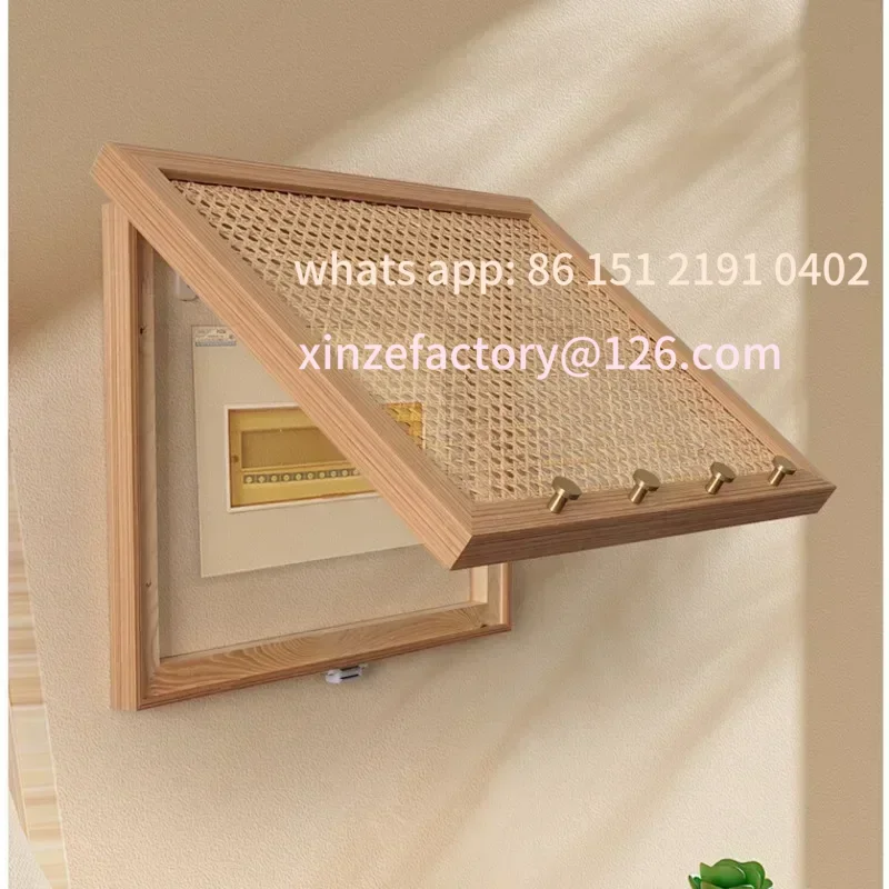 Customizable Switch Occlusi Rattan Weaving Electricity Meter Box Flip Design Wall Stickers Homestay Clothes Hook