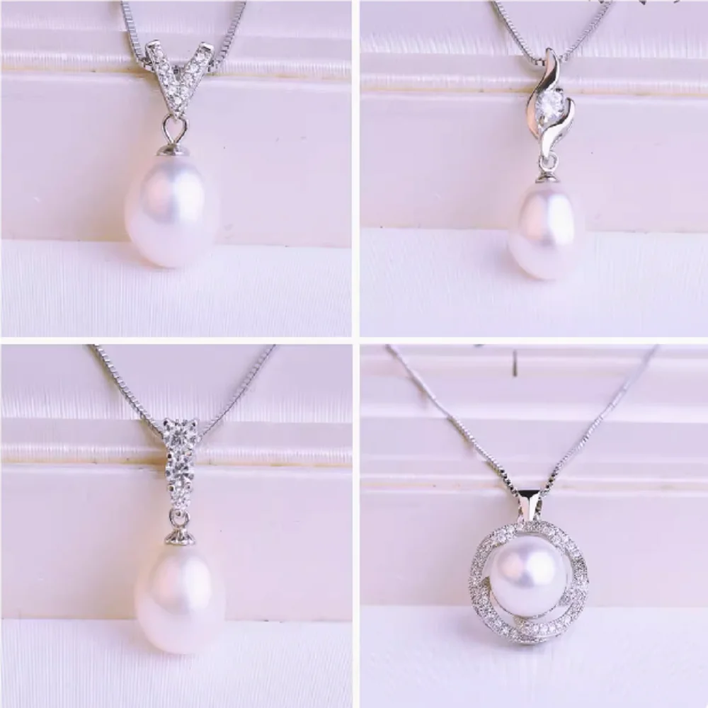 

Amazing South Sea Round Pearl AAA 9-10mm Temperament Personality Pendant Clavicle Necklace 925s 18inch