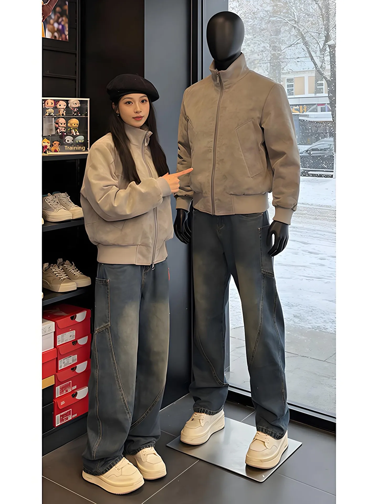 

Мужская зимняя куртка-бомбер из хлопка с матовым эффектом тай-дай, воротником-стойкой, утепленная флисом, в уличном стиле, теплая и стильная