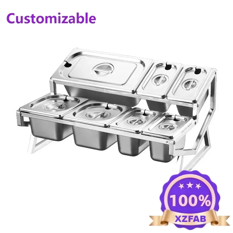 Factory Direct 2026 Stainless steel parts basin rack jam box milk tea shop special fraction box shelf milk tea small ingredients