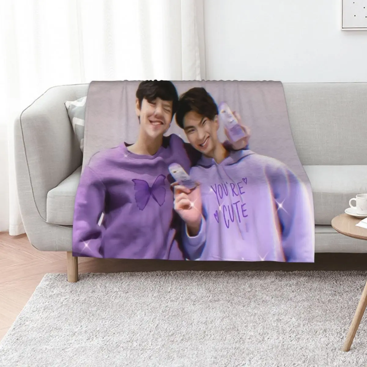 Pran Pat (bad buddy series) Throw Blanket warm winter for winter wednesday christmas gifts Kid'S Bed Fashionable Blankets