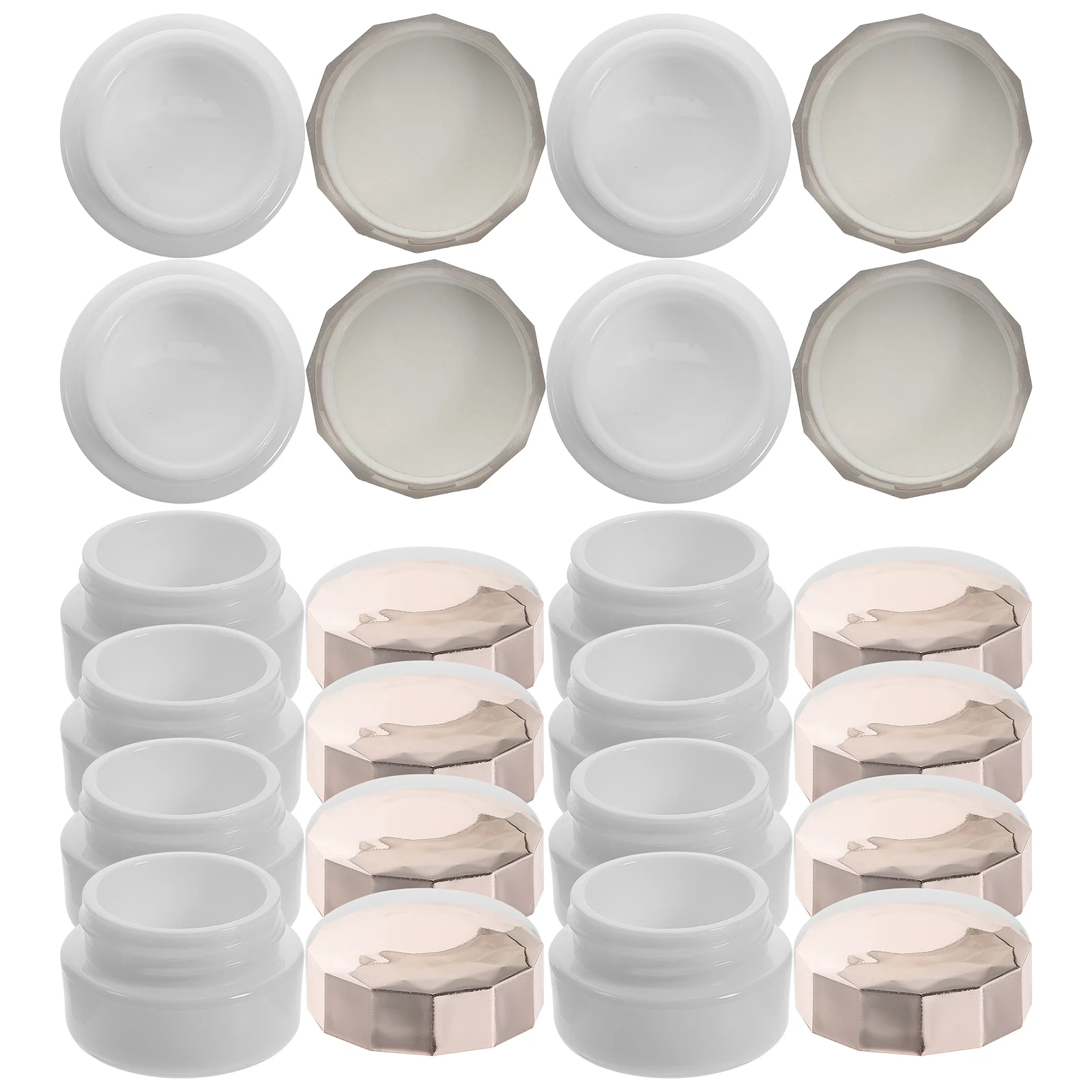 

12 pcs Refillable Plastic Jars Small Empty Cream Lotion Boxes Leak Proof Travel Size Makeup Storage Containers Reusable
