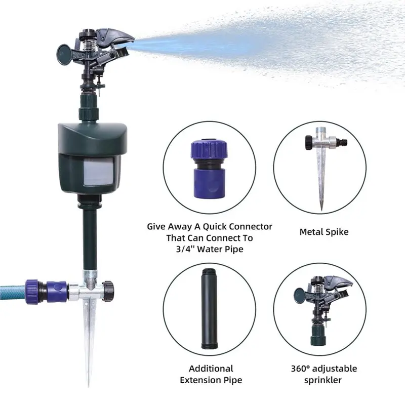 

ABKY-Garden Water Spray Driver Adjustable Animal Repellent Driver Small Animals Outdoor Garden Repellent Driving