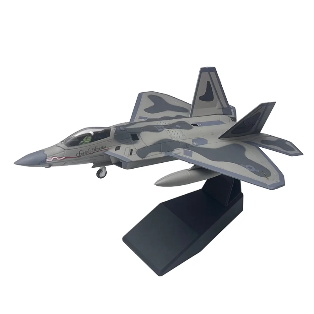 

1:100 1/100 Scale F22 Stealth Raptor Fighter F-22 Plane Diecast Metal Airplane Finished Static Plane Model Toy Collection Gift