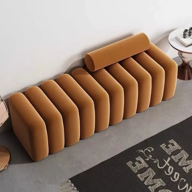 for Nordic Internet Celebrity Cloakroom Bedside Fabric Sofa Long Art Porch Shoe Changing Stool Creative Bedside Stool Home
