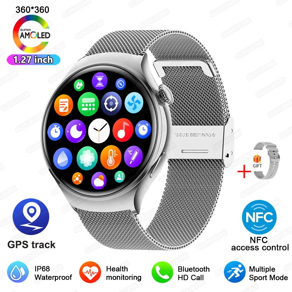 2025 New Lady Fashion Smart Watch women AMOLED HD Screen GPS Heart Rate Bluetooth Call Waterproof Outdoor SmartWatch For Xiaomi