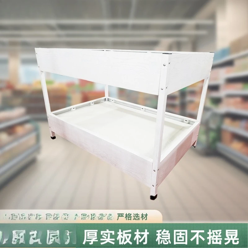 Double-layer goods display rack, outdoor stall shelf, truck promotion table stacking rack at the entrance of the supermarket