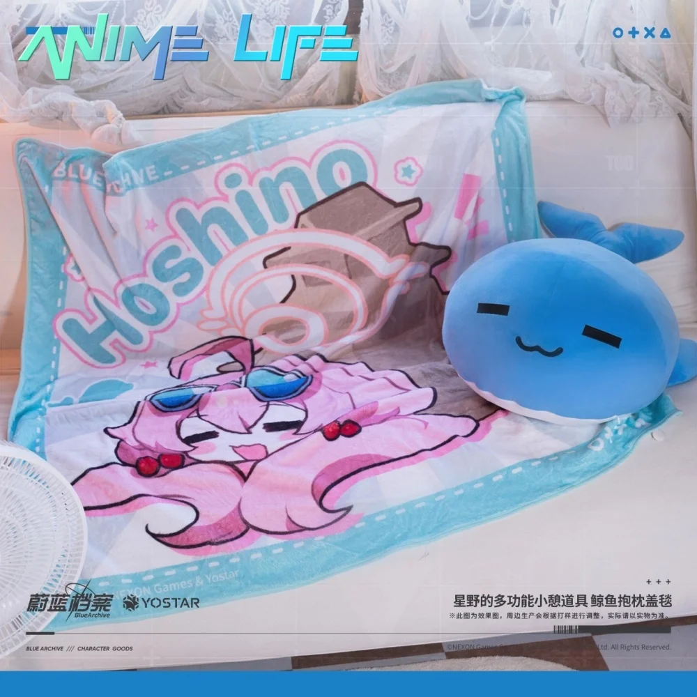 

Официальная игра Blue Archive Takanashi Hoshino Whale, плюшевая подушка, одеяло, кукла, игрушка, мягкая оригинальная мультяшная косплей