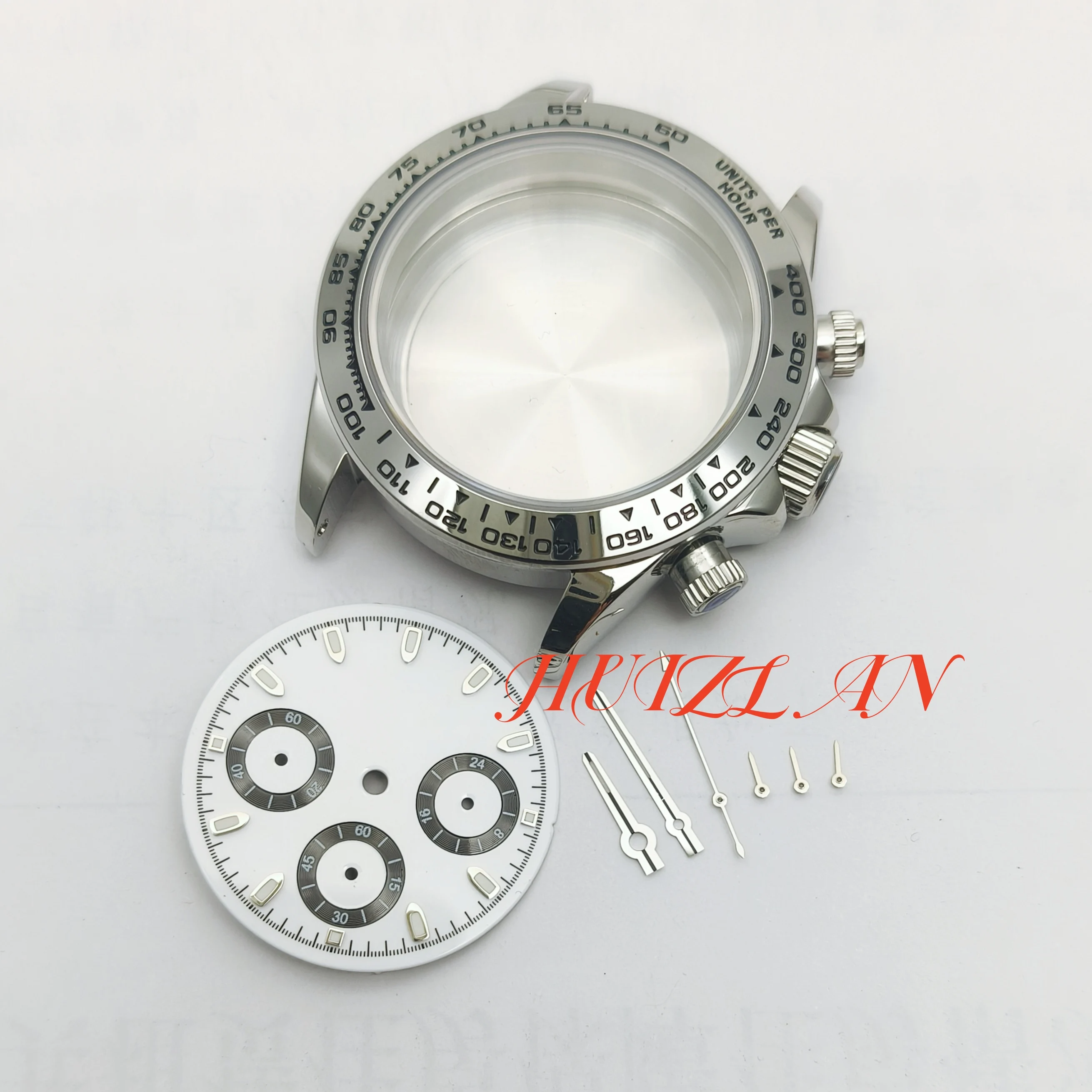 New 40MM Watch Case Fit vk63 Quartz Movement Stainless Steel
