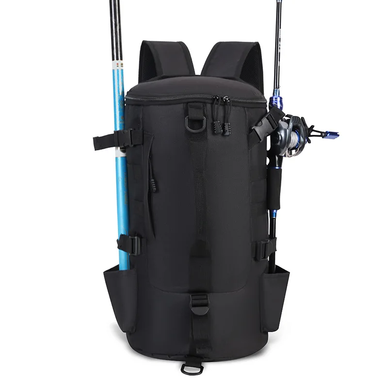 

1 PC Large Capacity Fishing Tackle Backpack - Spacious Storage Bag with Rod Holder, Waterproof and Durable for Angling, Hiking