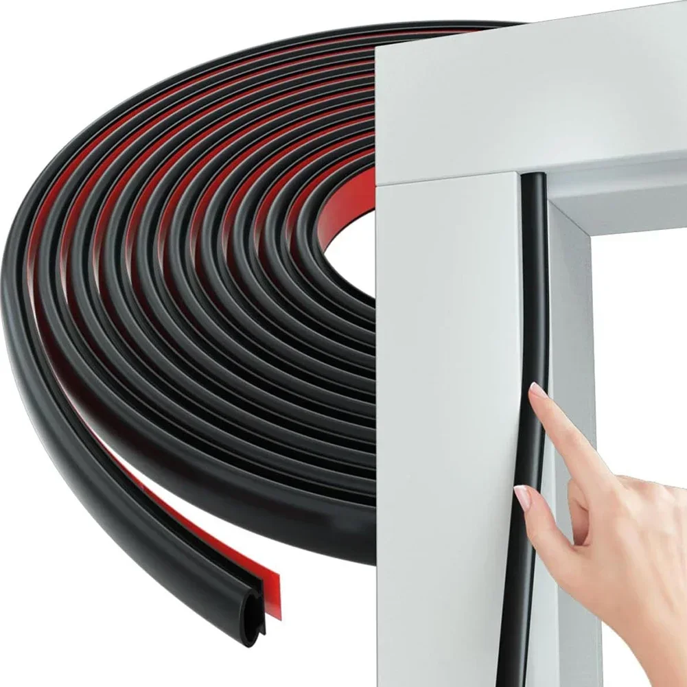 D-Shape Sealing Strip Door Sealing Strip Energy Saving Cut To Size Durability Dust Prevention Easy Installation