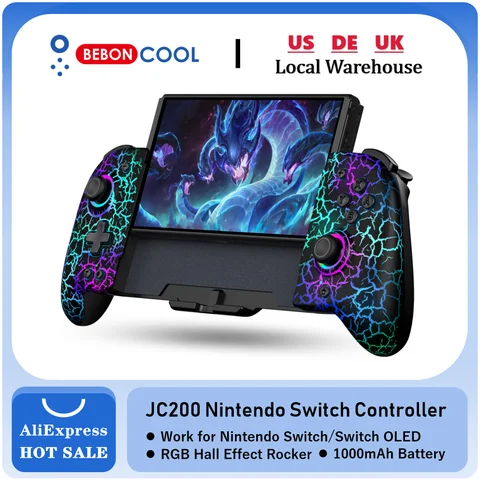 BEBONCOOL JC200 Switch-kontroll för Nintendo Switch/Switch OLED-joystick-gamepad med inbyggt 6-axligt gyroskop och handhållet grepp 10 best sales Nintendo Switch-gamepad - №5
