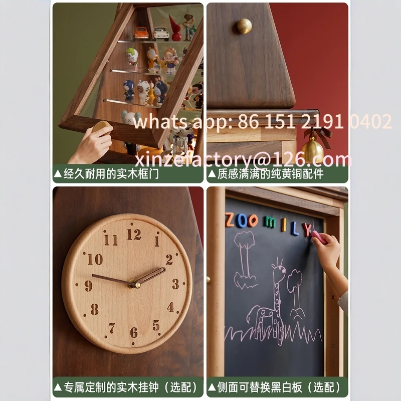 Be suitable for magic hat rotating figure cabinet solid wood music blind box high corner shelf storage bookcase customizable