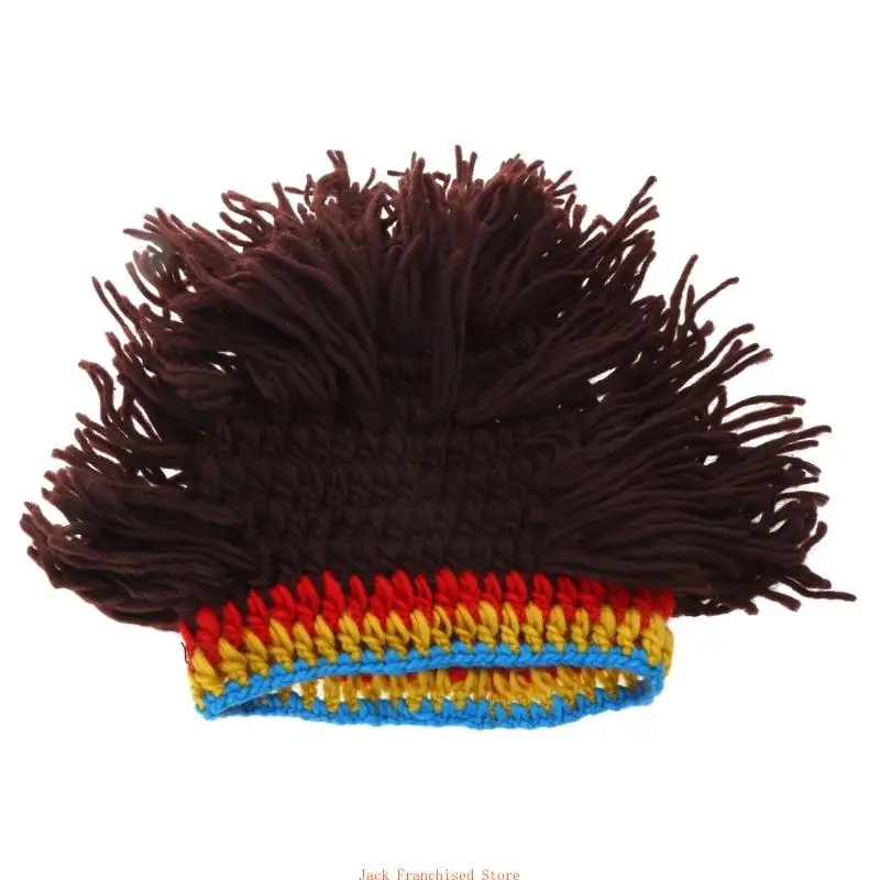 Warm Winter Hat Rastas Wigs Caps Beard Hat Halloween Caps for Women Man