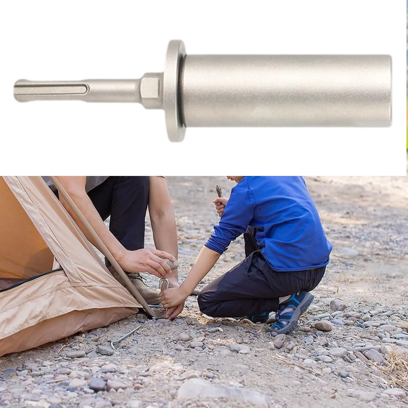 Ground Rod Driver 29 mm Diameter Tent Drill Rod Converter for Hammer Drill Sturdy Earth Stake SDS Plus Steel Drill Bit Driver