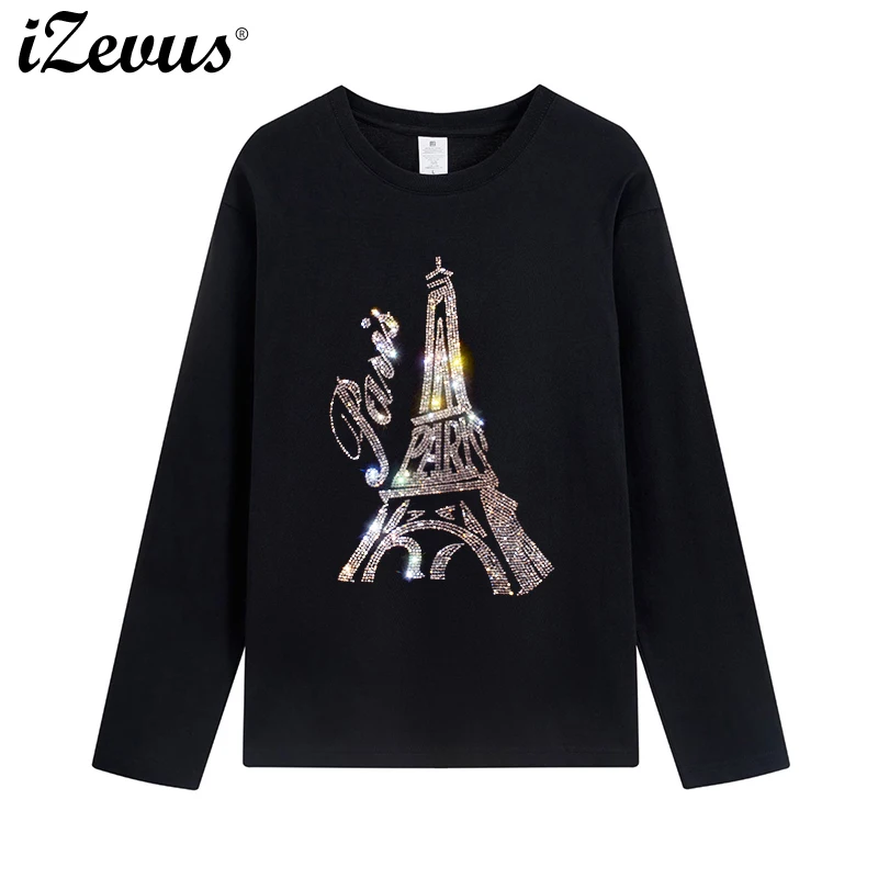 New beautiful tower drill figure women's fall and winter cotton long-sleeved casual T-shirt