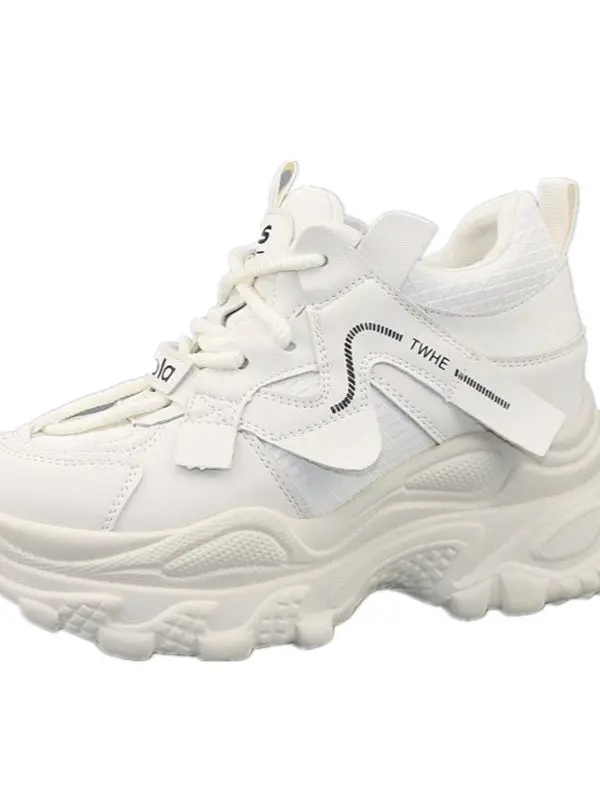 Arrival Women's Elevator Dad Shoes 10CM/8CM Wedge Heel Sneakers Soft Sole Platform Casual Sports Shoe Mesh White Footwear