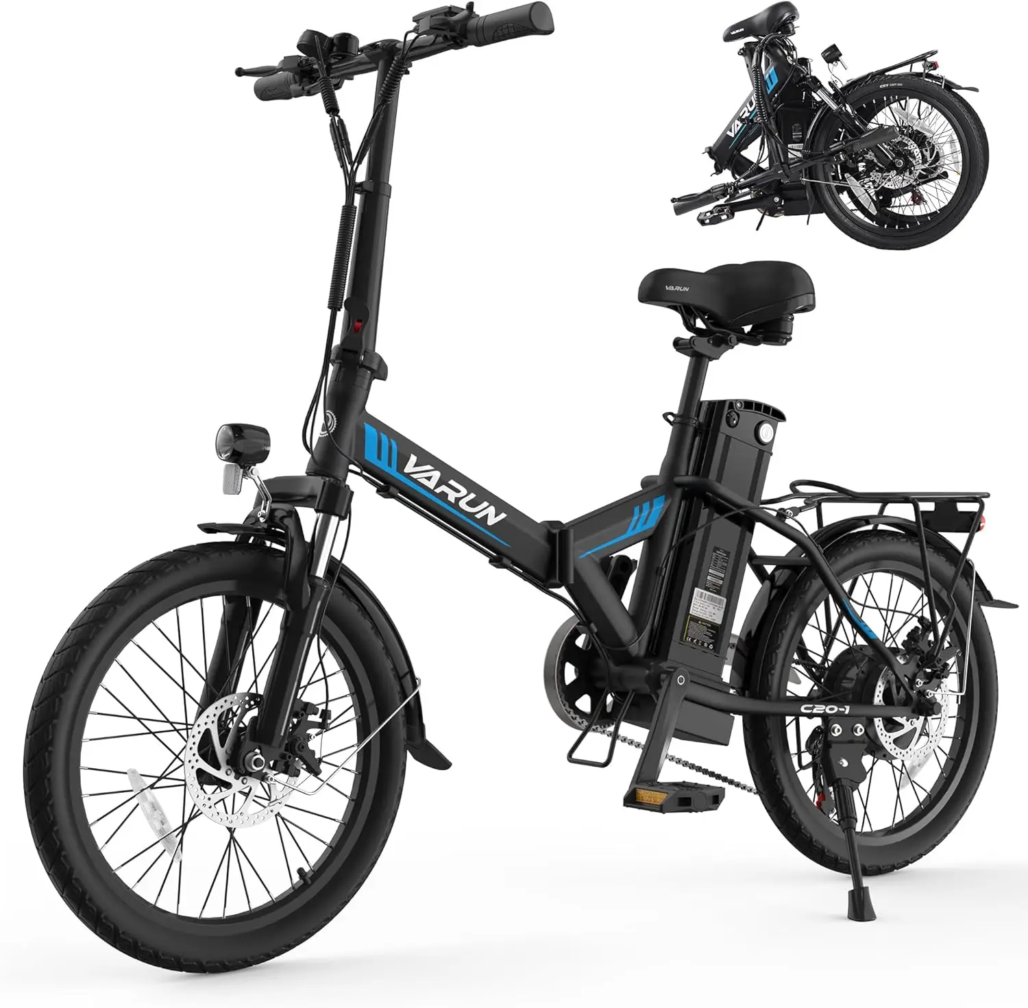 

Peak 750W Folding Ebike for Adults Up to 40 Miles 20MPH, 48V Removable Lithium-Battery, Stylish 20" Foldable Electric Bicycle