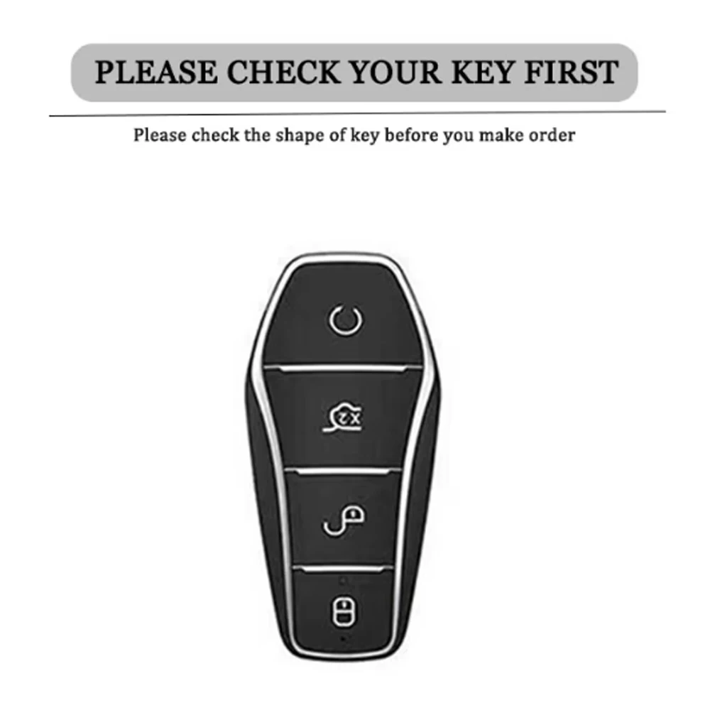 Zinc Alloy Car Key Case Cover for BYD Song Plus Pro Seal U DM I Dolphin Mini Atto 3 for BYD EV Protector Shell Auto Accessories