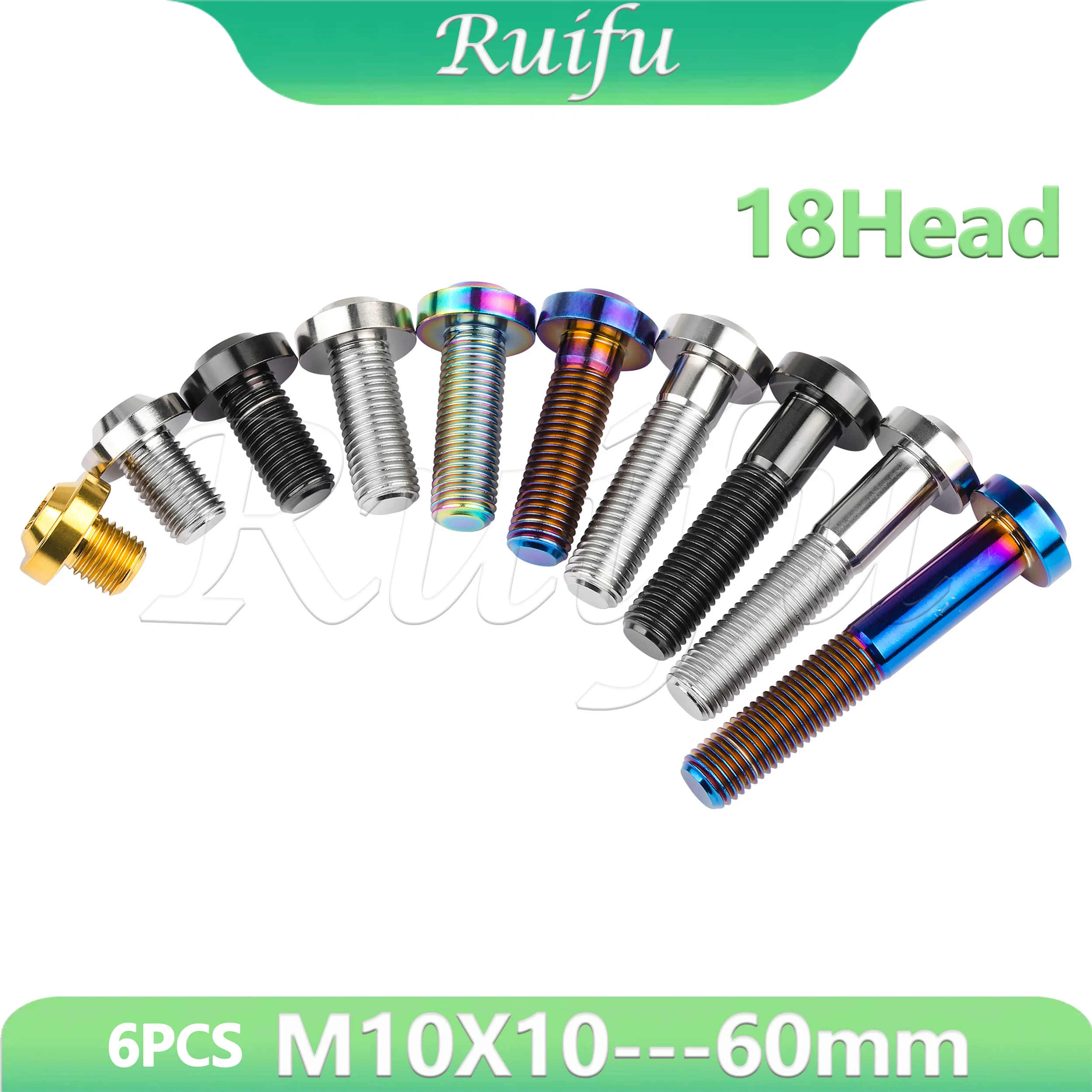 

Титановый болт Ruifu M10x10 — 60 мм, шаг 18 голов, винты Torx со сливовой головкой 1,25/1,5 мм T50