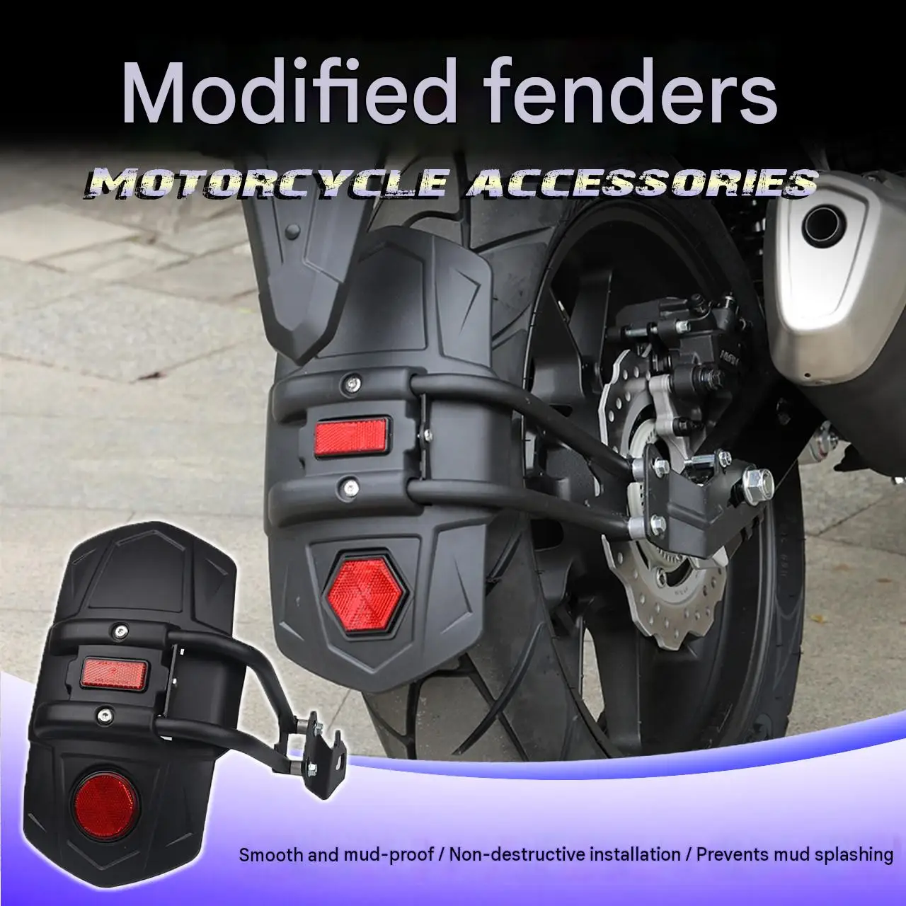 For NX400 Rear Accessory Rear Guard to Prevent Mud from Spilling from the Rear Wheels Rear Guard Reflective Plate Guard