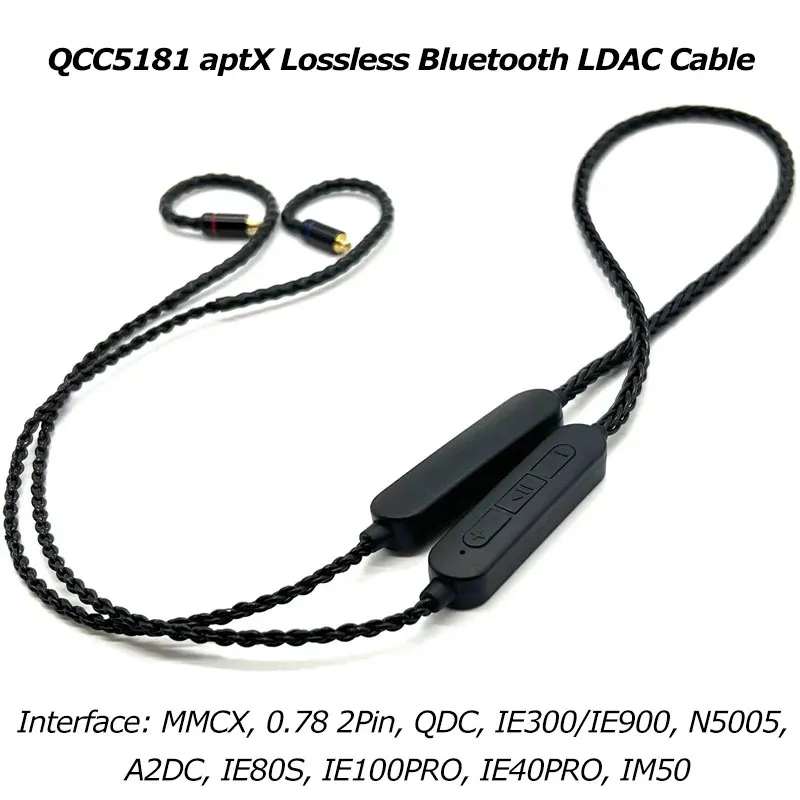 QCC5181 LDAC Wireless Module Bluetooth-Compatible 5.4 Earphone LE-Audio Cable aptX Voice 32kHz cVc10.0 HD Mic MMCX 2Pin QDC A2DC