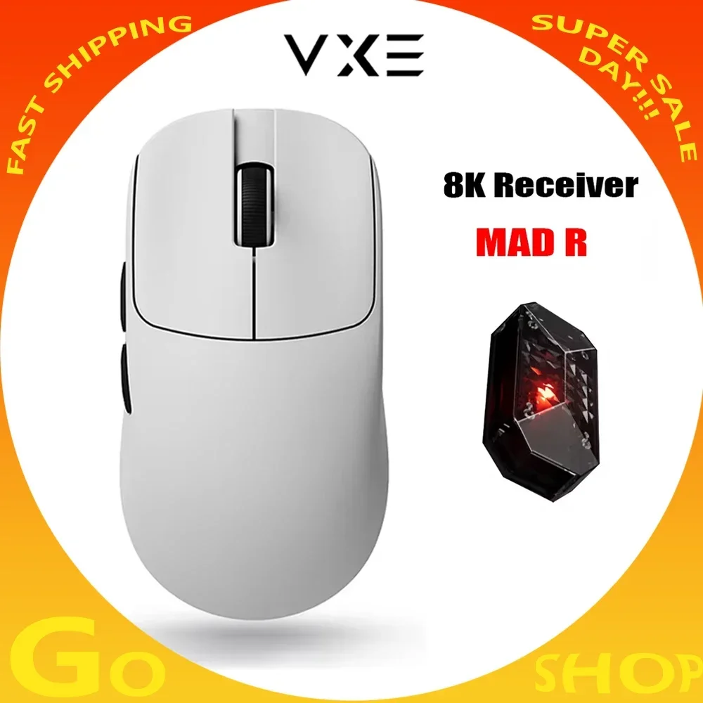 Imagem -01 - Vgn-vxe Max r Major 8k Mouse sem Fio Sensor Paw3950 Modo Duplo Mouse Leve para Jogos Velocidade Inteligente Acessórios pc Gamer Presentes vgn vxe max r major 8k mouse sem fio sensor paw3950 modo duplo mouse leve para jogos velocidade inteligente acessorios pc gamer presentes 01