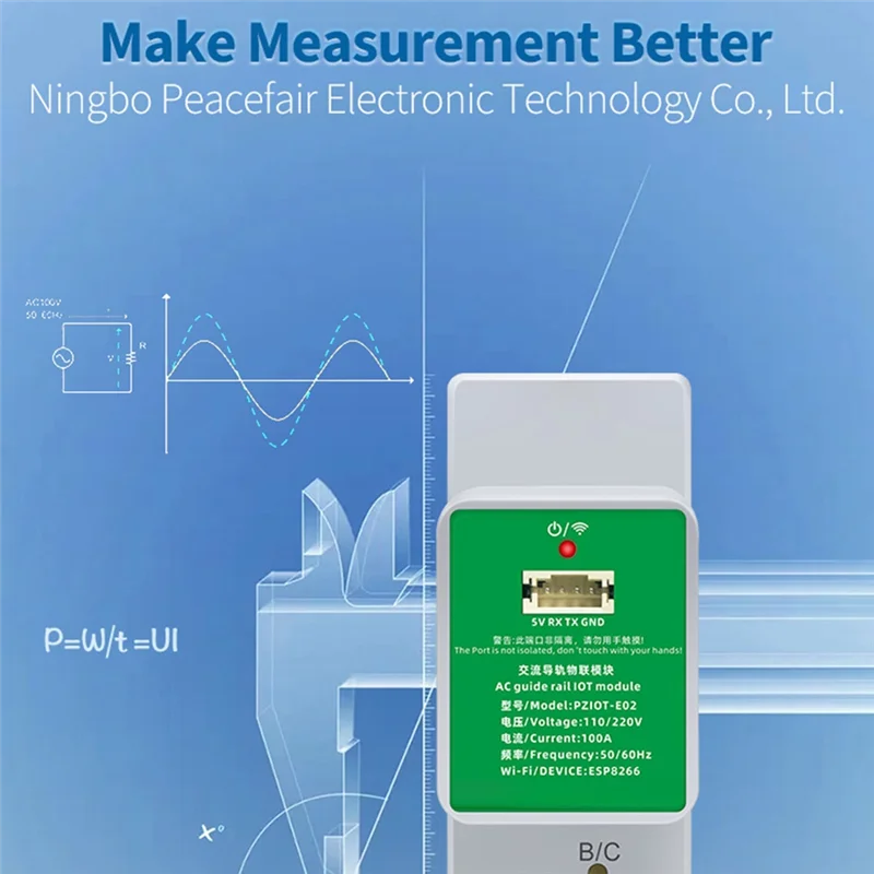 L60A Tasmota Wifi Energy Power Meter AC Single Phase Din Rail Meter Electric Wattmeter Tasmota Esphome For Home Assistant