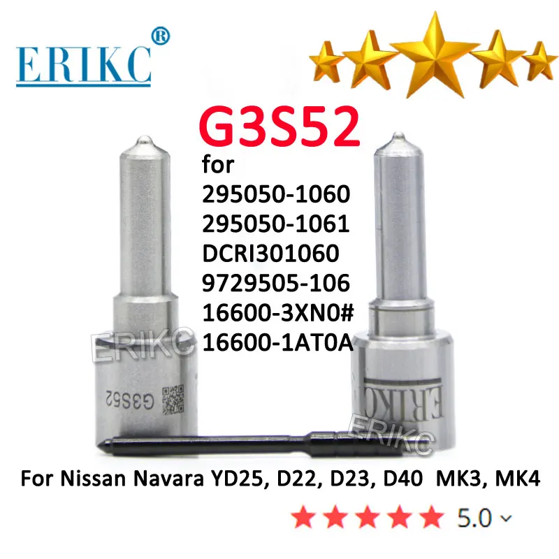 

ERIKC 295050-1060 High Pressure Fuel Injector Nozzle Sprayer G3S52 for Nissan 16600-3XN0#, 295050-106#