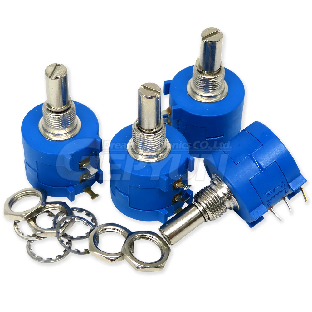 1PCS 3590S Multiturn Potentiometer 500 1K 2K 5K 10K 20K 50K 100K Ohm Potentiometer Adjustable Resistor 10 Turns 102 202 502 103