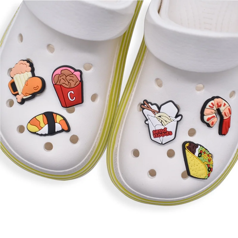 PVC Shoe Charms sushi Shoe Accessories pizza Shoe Decoration Shoe Buckles Accessories for Clog Sandals X-mas Gifts Buckle
