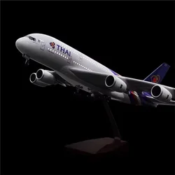 2025 New 46cm Thai Airways A380 Resin Aircraft Model Aviation Ornament Souvenir Model Airplane With Light Collection Decoration