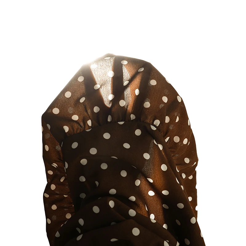 Retro-Freizeitkleid mit Punktemuster für Teenager-Mädchen, Rundhalsausschnitt, Reißverschluss hinten, Laternenärmel, geraffte Taille, Swing-Midikleid – Detail 9