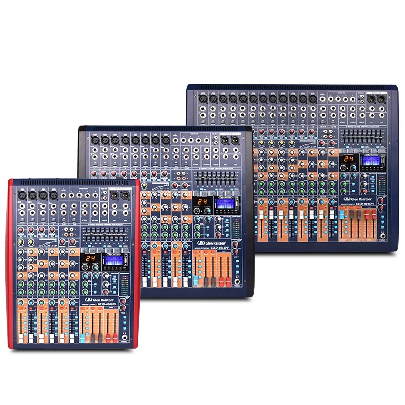 Mixer with power amplifier effect sound control equalization performer home