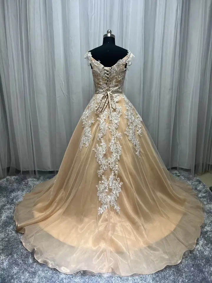 champagne rose gold wedding dress Champagne and Rose Gold Dress