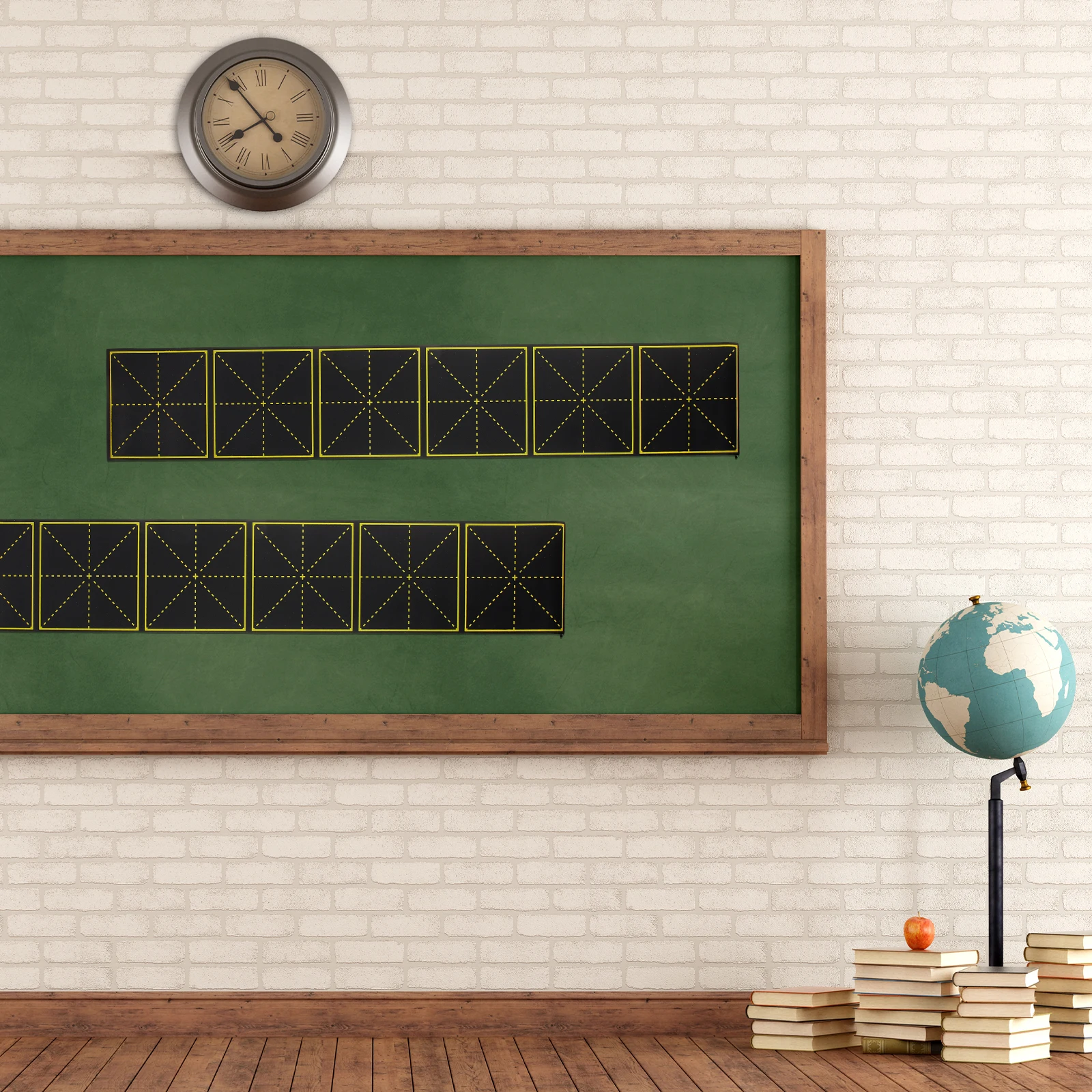 

2 Strips Magnetic Blackboard Sticker Grid Design Teaching Tool Writing Board Erasable Message Board Blackboard