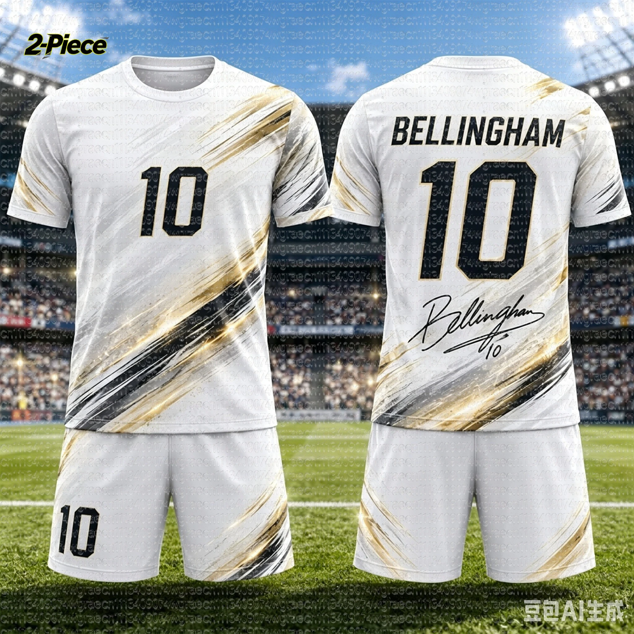 2026 Spezial-Bellingham # 10er-Set Fußballtrikot und Shorts für Damen, Herren und Kinder, England-Fan-Shirt und Shorts, 2-teiliges Set für den Sommer – Detail 6