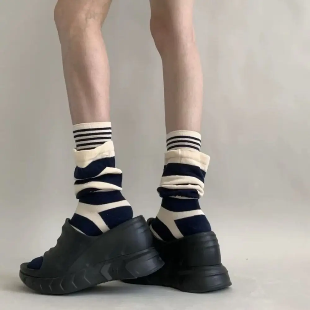 4 أزواج وهمية قطعتين كشكش شريط تخزين فضفاض المرقعة المرأة تدفئة الساق الدافئة مريحة منتصف جوارب أنبوبية طالب