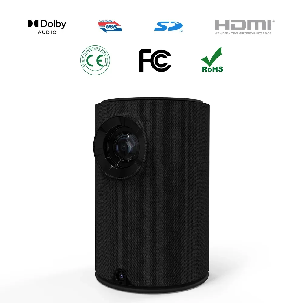 Proyector inteligente Android 9,0 para el hogar, altavoz incorporado, WIFI, interactivo, BT5.1, vídeo de EE. UU., cine en casa, teléfono LCD portátil