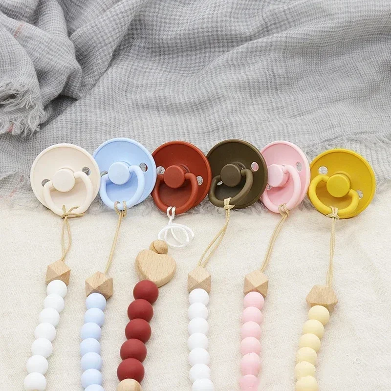 Baby pacifier environmentally friendly food grade silicone non bisphenol newborn pacifier solid color silicone pacifier baby gif