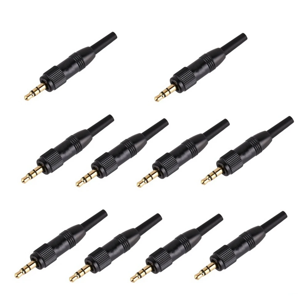 10Pcs 3.5Mm Stereo Screw Locking Audio Lock Connector for for Audio2000S Mic Spare Plug Adapter