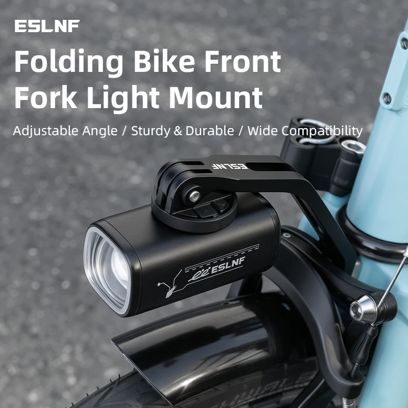 Bike Front Fork Light Mount Aluminum Alloy Adjustable Bracket for Folding Bicycle Headlamp Action Camera Cycling Accessories
