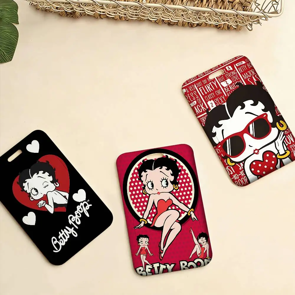Beautiful Girl Animation B-Betty B-Boop Badge Holder PVC Material ID Card Case for Work Nurse Key & Wallet