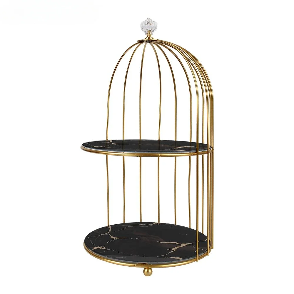 

Bird Cage Rack Finishing Table Rack Light Luxury Storage Rack Skin Care Product for Bedroom or Bathroom Nordic Style