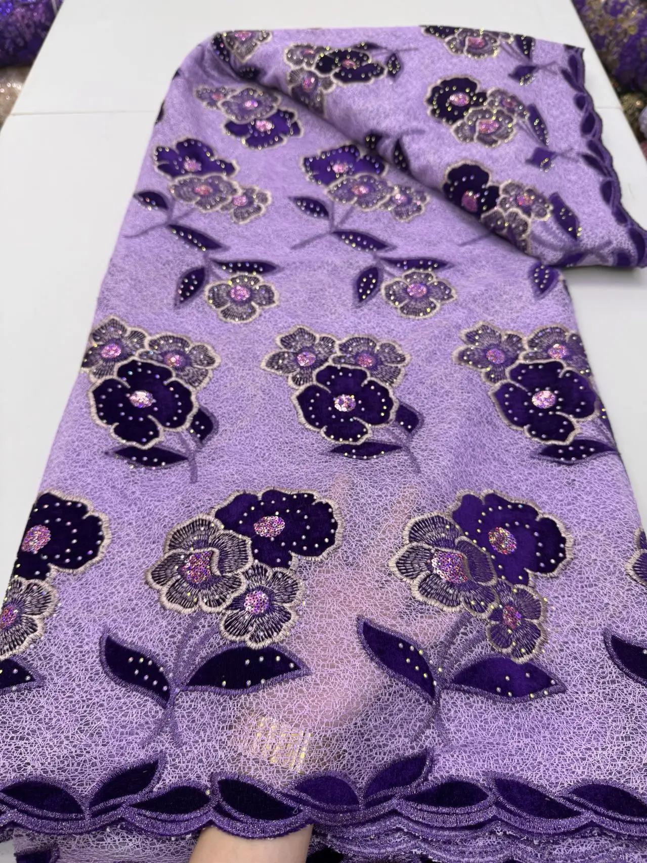 Africa Nigerian Beaded French Mesh Lace With Sequins High Quality 2025 Embroidery Lace Sequins Lace For Wedding Dresses Women